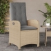 Sillones reclinables jardín y cojines beige mix 2 uds ratán PE