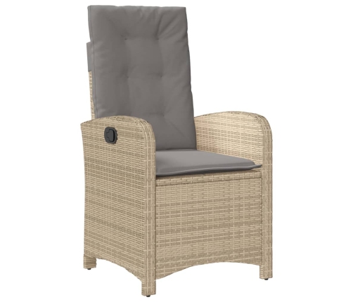 Sillones reclinables jardín y cojines beige mix 2 uds ratán PE