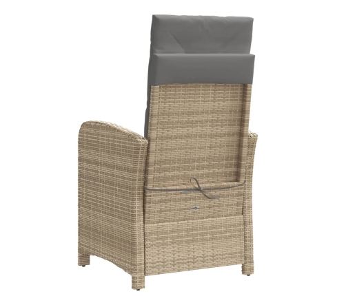 Sillones reclinables jardín y cojines beige mix 2 uds ratán PE