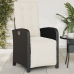 Sillones reclinables jardín con reposapiés 2 uds ratán PE negro