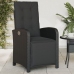 Sillones reclinables jardín con reposapiés 2 uds ratán PE negro
