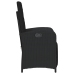 Sillones reclinables jardín con reposapiés 2 uds ratán PE negro