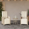 Sillones reclinables jardín con reposapiés 2 uds ratán PE beige