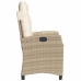 Silla de jardín reclinable con cojines ratán sintético beige