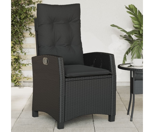 vidaXL Sillones reclinable jardín cojines 2 uds ratán sintético negro