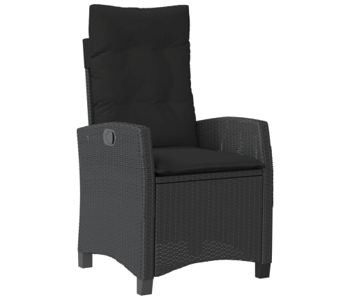 vidaXL Sillones reclinable jardín cojines 2 uds ratán sintético negro