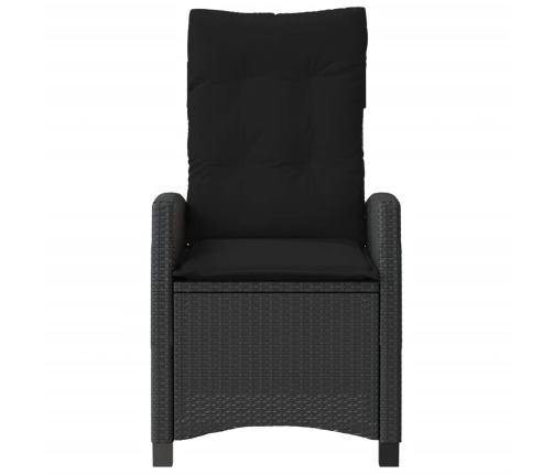 vidaXL Sillones reclinable jardín cojines 2 uds ratán sintético negro