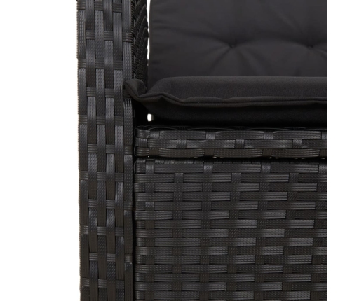 vidaXL Sillones reclinable jardín cojines 2 uds ratán sintético negro