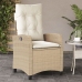 Sillones reclinables de jardín con cojines beige 2 uds ratán PE