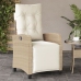 Sillones reclinables jardín con reposapiés 2 uds ratán PE beige