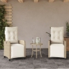 Sillones reclinables jardín con reposapiés 2 uds ratán PE beige