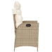 Silla de jardín reclinable con cojines ratán sintético beige