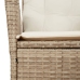 Silla de jardín reclinable con cojines ratán sintético beige