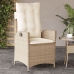 Sillones reclinables de jardín con cojines beige 2 uds ratán PE