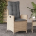 Sillones reclinables jardín y cojines beige mix 2 uds ratán PE