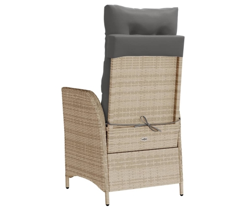 Sillones reclinables jardín y cojines beige mix 2 uds ratán PE