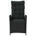 Sillones reclinables jardín con reposapiés 2 uds ratán PE negro