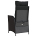 Sillones reclinables jardín con reposapiés 2 uds ratán PE negro