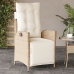 Sillones reclinables jardín con reposapiés 2 uds ratán PE beige