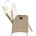 Sillones reclinables jardín con reposapiés 2 uds ratán PE beige