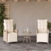 Sillones reclinables jardín con reposapiés 2 uds ratán PE beige