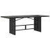 Mesa de jardín superficie de vidrio ratán PE negro 190x80x74 cm