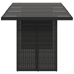 vidaXL Mesa de jardín superficie de vidrio ratán PE negro 190x80x74 cm