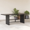 Mesa de jardín superficie de vidrio ratán PE negro 190x80x74 cm