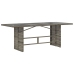 Mesa de jardín superficie de vidrio ratán PE gris 190x80x74 cm