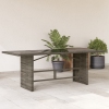 vidaXL Mesa de jardín superficie de vidrio ratán PE gris 190x80x74 cm