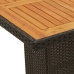 Mesa de jardín superficie de madera ratán PE negro 190x80x74 cm