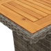 Mesa de jardín superficie de madera ratán PE gris 190x80x74 cm