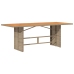 Mesa de jardín superficie de madera ratán PE beige 190x80x74 cm