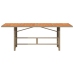 Mesa de jardín superficie de madera ratán PE beige 190x80x74 cm