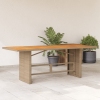 Mesa de jardín superficie de madera ratán PE beige 190x80x74 cm