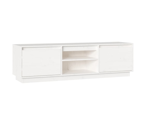 Mueble de TV madera maciza de pino blanco 140x35x40 cm