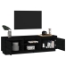 Mueble de TV madera maciza de pino negro 140x35x40 cm