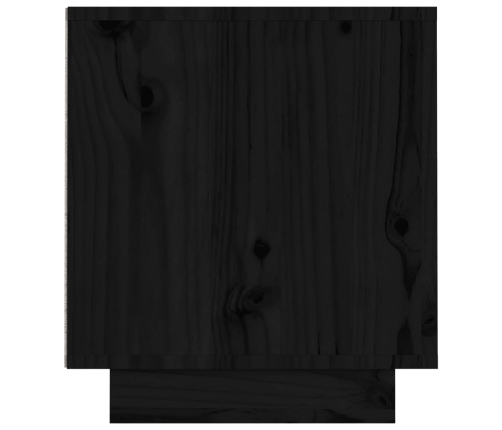 Mueble de TV madera maciza de pino negro 140x35x40 cm