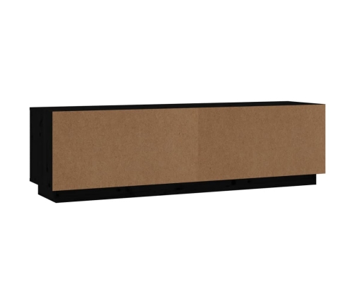 Mueble de TV madera maciza de pino negro 140x35x40 cm