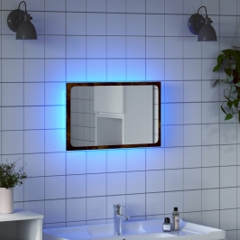 Espejo de baño LED madera ingeniería roble Sonoma 60x8,5x38 cm