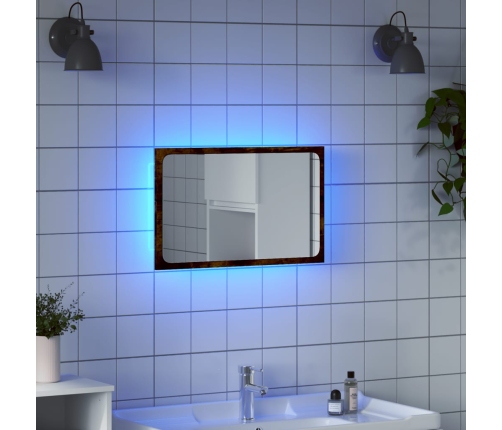 Espejo de baño LED madera ingeniería roble Sonoma 60x8,5x38 cm