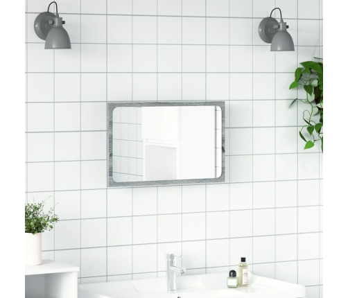 Espejo de baño LED madera ingeniería gris Sonoma 60x8,5x38 cm