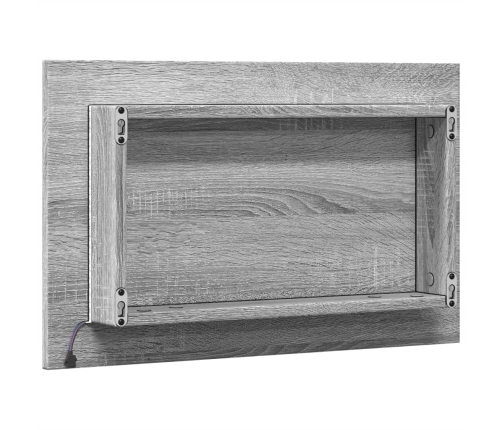 Espejo de baño LED madera ingeniería gris Sonoma 60x8,5x38 cm