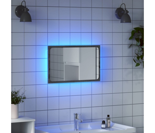 Espejo de baño LED madera ingeniería gris Sonoma 60x8,5x38 cm