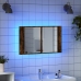 Armario espejo de baño LED acrílico roble ahumado 80x12x45 cm