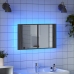 Armario espejo de baño con luz LED acrílico gris 80x12x45 cm