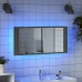 Armario de baño con espejo y luz LED gris Sonoma 100x12x45 cm