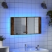 Armario espejo de baño LED acrílico roble ahumado 90x12x45 cm