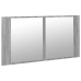 Armario espejo de baño luz LED acrílico gris Sonoma 90x12x45 cm