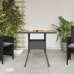 Mesa de jardín superficie de madera ratán PE negro 80x80x75 cm